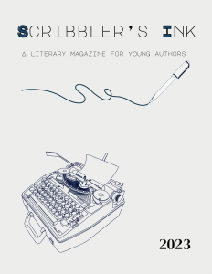 2023 Scribbler’s Ink student literary magazine cover featuring poetry, stories, essays, and artwork by Online Scribblers students